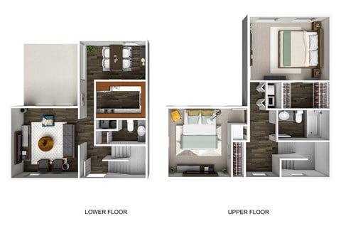 Floor plan for 2 beds, 1.5 baths, 1350 sqft